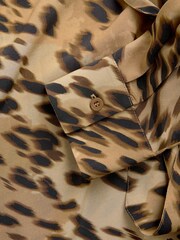 Imprimeu leopard - Cravată Neck Drape Bluze - Imaginea 9 din 9