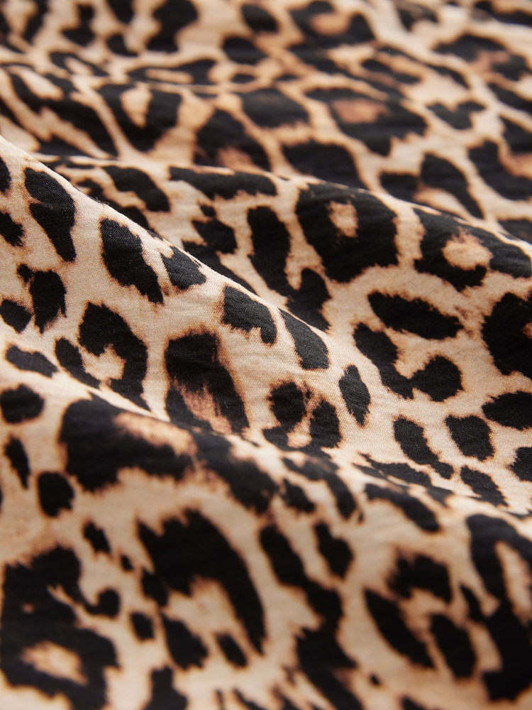Leopard Tie Front Long Sleeve Blouse - Image 6 of 6