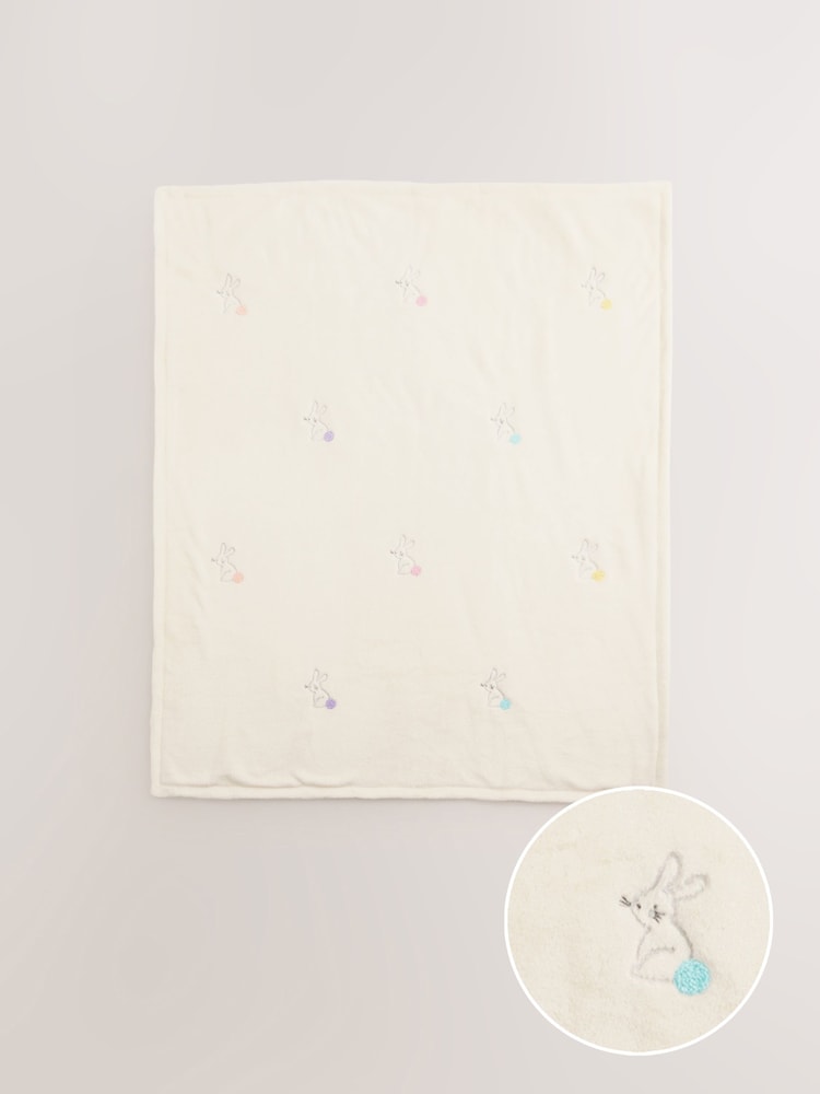 Embroidered Bunnies Baby Blanket - Image 1 of 2