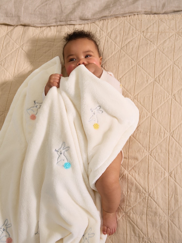 Embroidered Bunnies Baby Blanket - Image 2 of 2