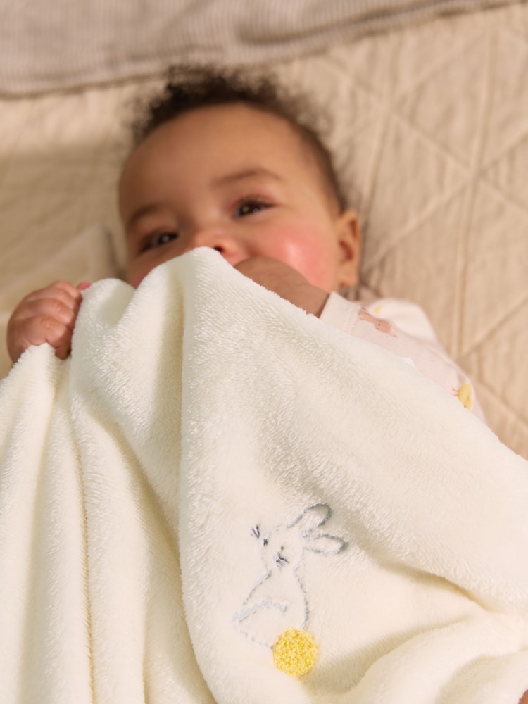 Embroidered Bunnies Baby Blanket - Image 4 of 4