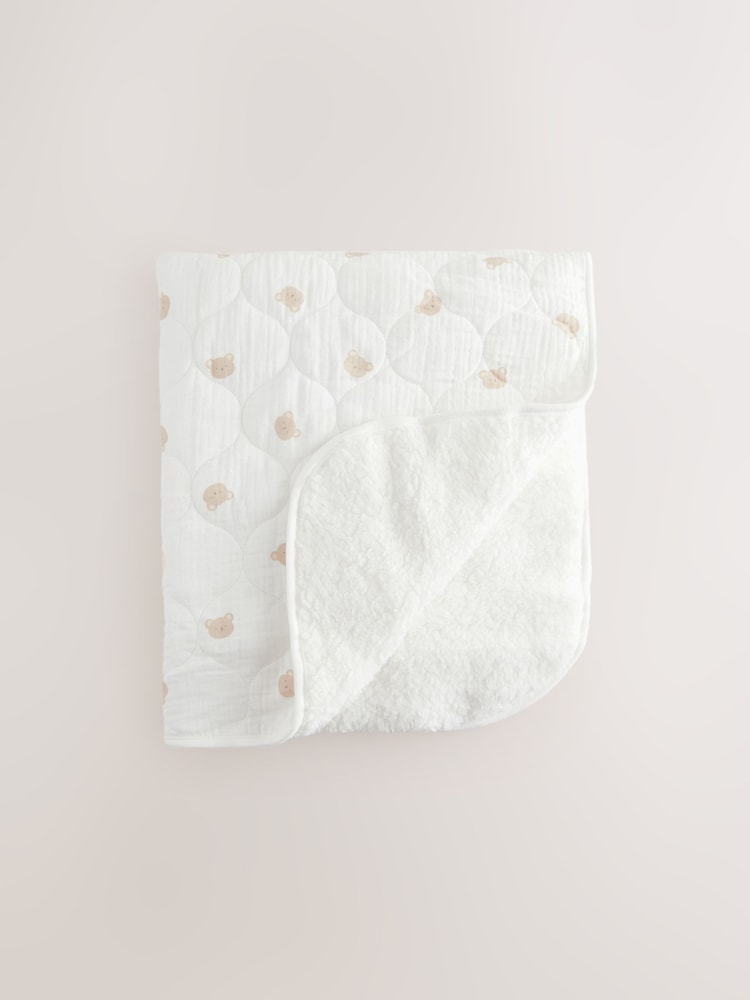 Bear Muslin Baby Fleece Blanket - Image 1 of 3