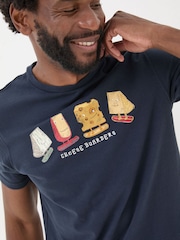 FatFace Navy Cheese Boarders Graphic T-Shirt - Image 6 of 10