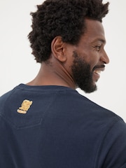 FatFace Navy Cheese Boarders Graphic T-Shirt - Image 7 of 10