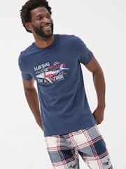 FatFace Navy Shelter Whale of a Time T-Shirt - Image 1 of 7