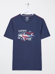 FatFace Navy Shelter Whale of a Time T-Shirt - Image 6 of 7