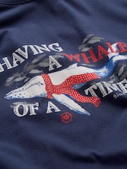 FatFace Navy Shelter Whale of a Time T-Shirt - Image 7 of 7