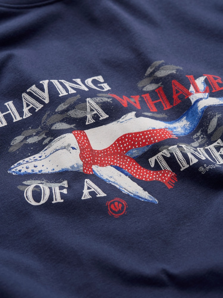 FatFace Navy Shelter Whale of a Time T-Shirt - Image 7 of 7
