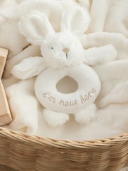 Im New Here White Bunny Baby Rattle - Image 1 of 3