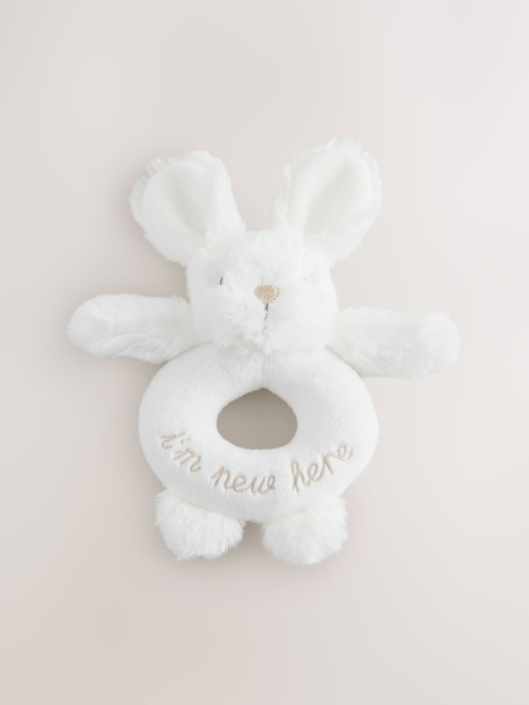 Im New Here White Bunny Baby Rattle - Image 3 of 3