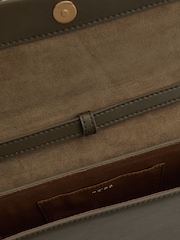 Reiss Olive Sophia Leather Suede Chain Crossbody Bag - Image 4 of 5
