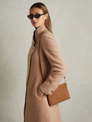 Reiss Tan Brompton Leather and Suede Double-Strap Bag - Image 2 of 4