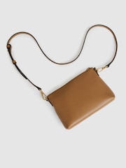 Reiss Tan Brompton Leather and Suede Double-Strap Bag - Image 3 of 4