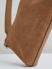 Reiss Tan Brompton Leather and Suede Double-Strap Bag - Image 4 of 4