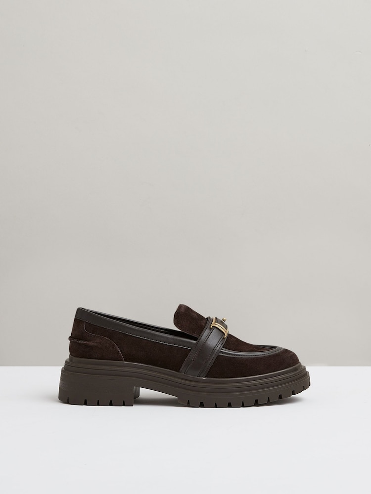 Reiss Adina Suede and Leather Cleated Loafers - Slika 1 iz 5