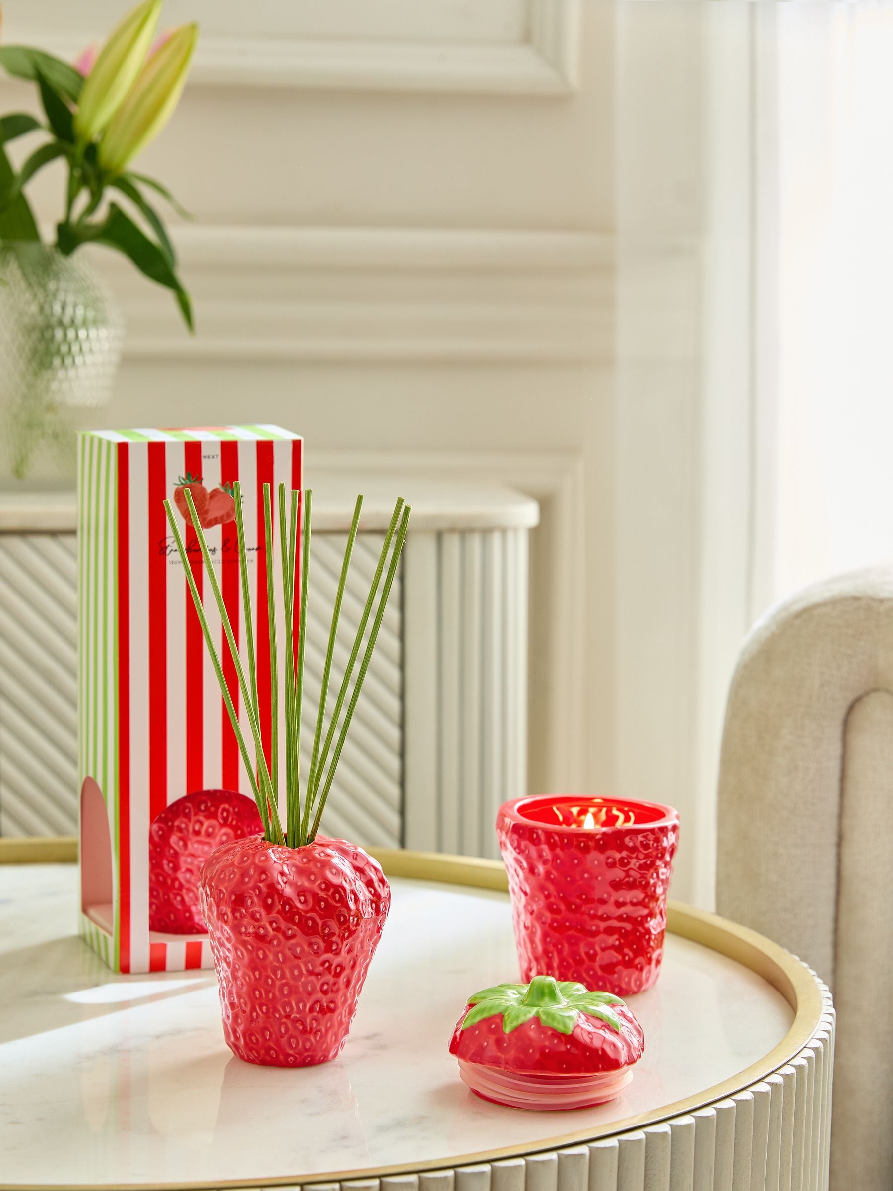 Buy Strawberries & Cream Fruity Decorative Candle from the Next UK