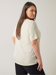 Blanco - Camiseta modal con cuello en V de Evans - Imagen 3 de 5
