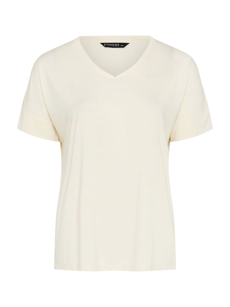 Blanco - Camiseta modal con cuello en V de Evans - Imagen 5 de 5 Blanco - Camiseta modal con cuello en V de Evans - Imagen 5 de 5