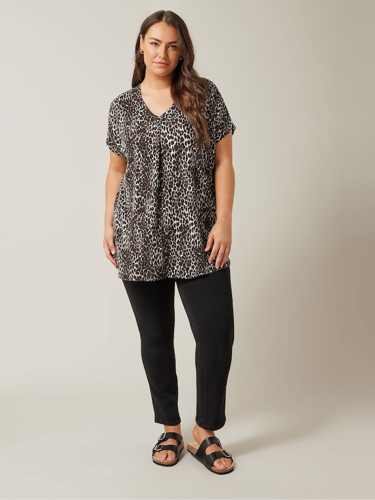 Evans Curve Leopard Print Swing Top - Image 2 of 4