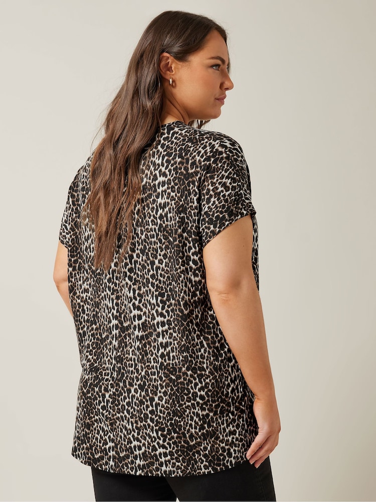 Evans Curve Leopard Print Swing Top - Image 4 of 4