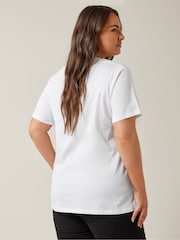 Evans Sequin Embellished White T-Shirt - Image 4 of 5