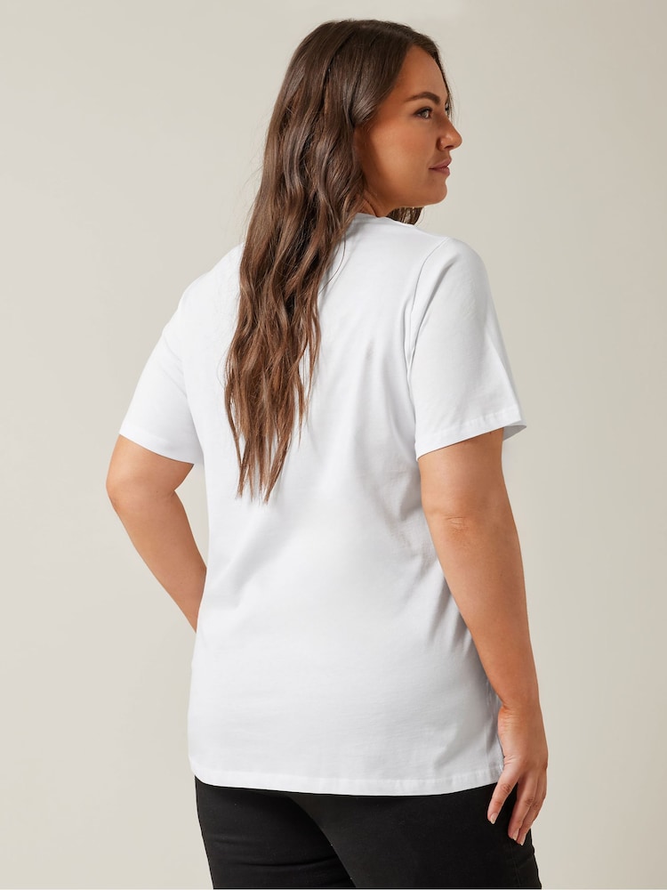 Evans Sequin Embellished White T-Shirt - Image 4 of 5