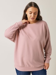 Evans Pink Ribbed Jumper - Image 1 of 5