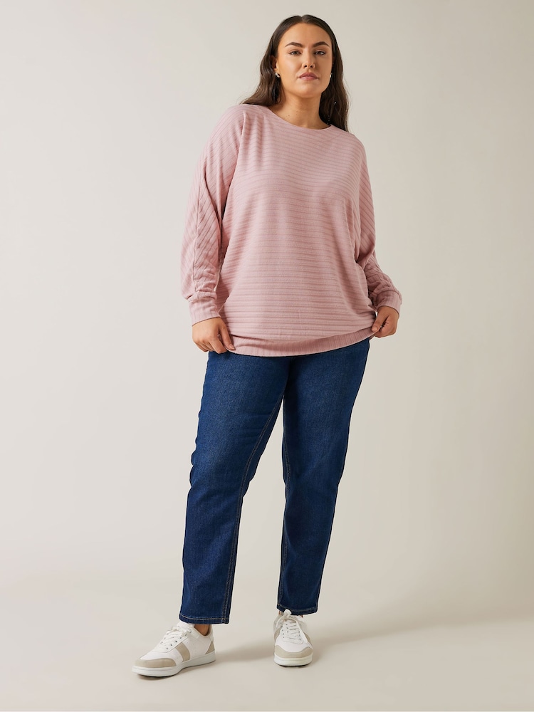 Evans Pink Ribbed Jumper - Image 2 of 5