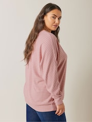 Evans Pink Ribbed Jumper - Image 3 of 5