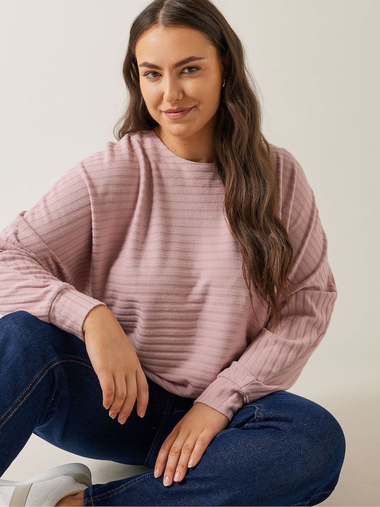 Evans Pink Ribbed Jumper - Image 4 of 5
