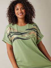Evans Zebra Sequin Embellished T-Shirt - Imagen 4 de 5