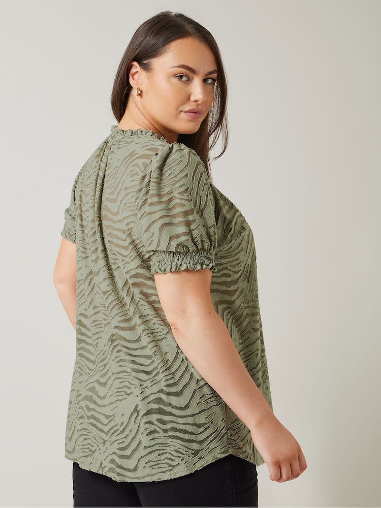 Evans Burnout Tie Neck Blouse - Image 3 of 5