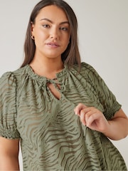 Evans Burnout Tie Neck Blouse - Image 4 of 5