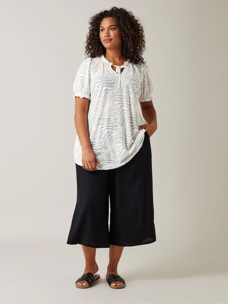 Evans Burnout Tie Neck Blouse - Image 2 of 5