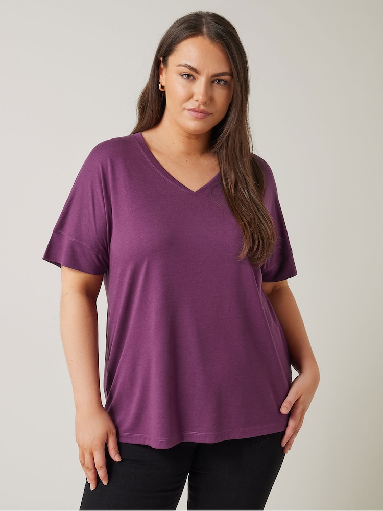 Rojo - Camiseta modal con cuello en V de Evans - Imagen 1 de 5 Rojo - Camiseta modal con cuello en V de Evans - Imagen 1 de 5