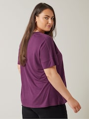 Rojo - Camiseta modal con cuello en V de Evans - Imagen 3 de 5