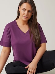 Rojo - Camiseta modal con cuello en V de Evans - Imagen 4 de 5