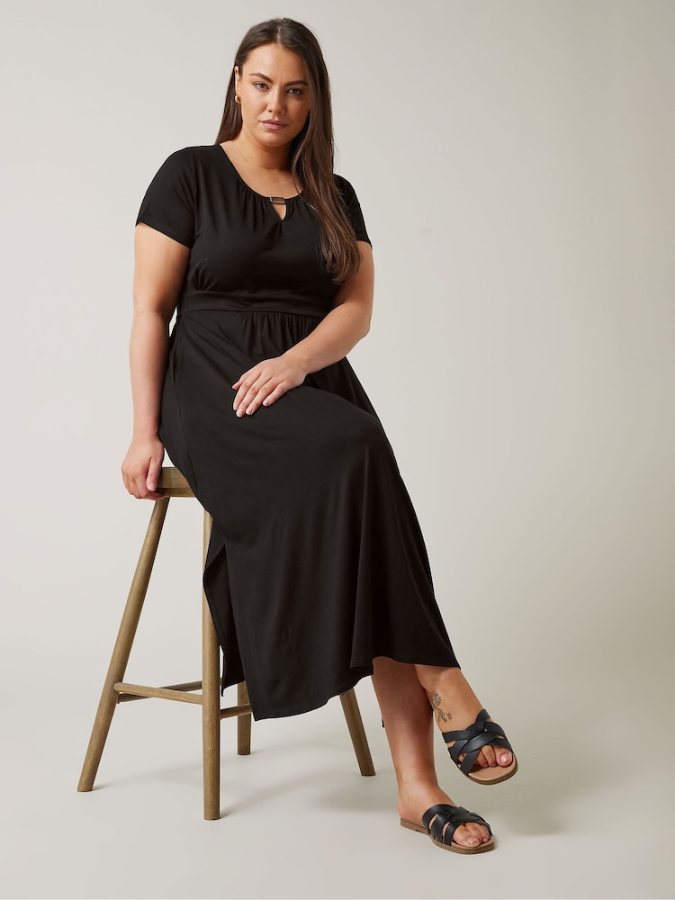 Evans Curve Leopard Print Midaxi Dress - Image 1 of 5