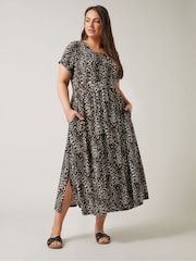 Evans Curve Leopard Print Midaxi Dress - Image 1 of 5