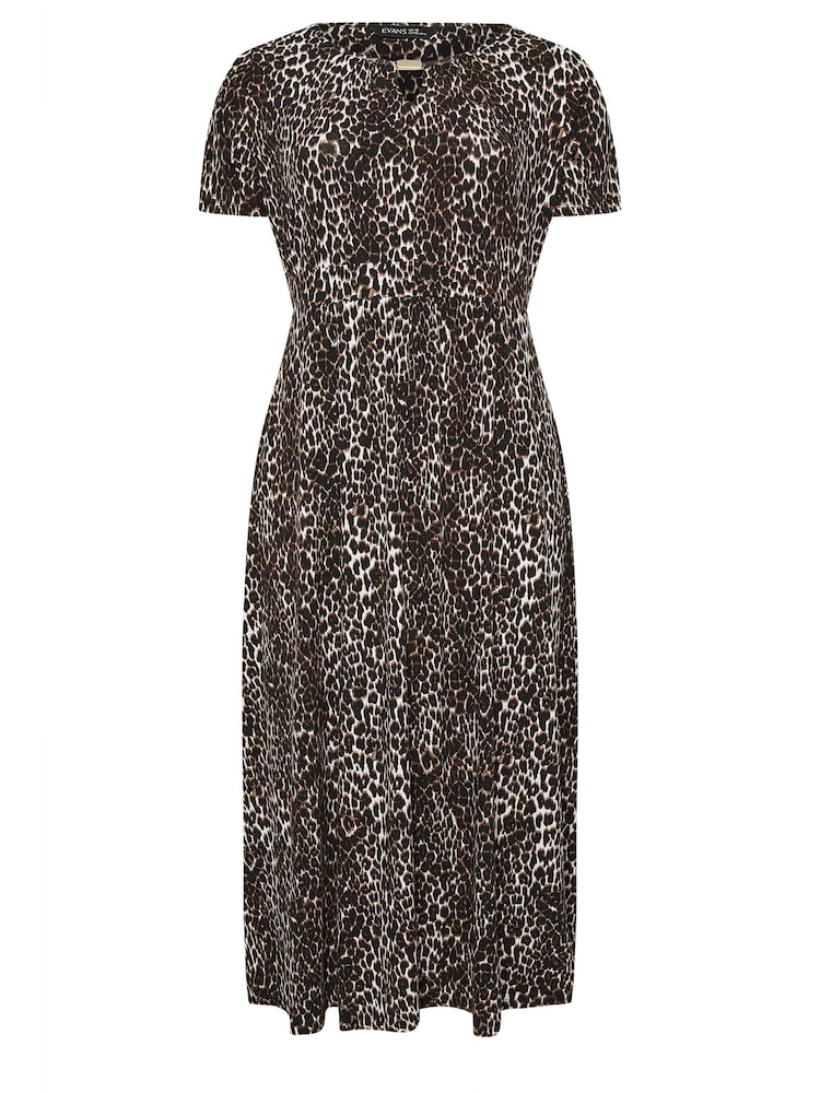 Evans Curve Leopard Print Midaxi Dress - Image 5 of 5