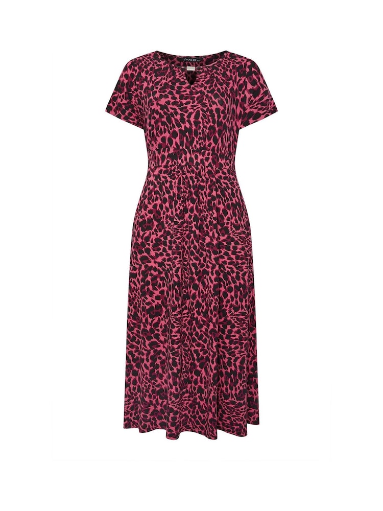 Vestido rosa de punto con detalle de barra y estampado animal de Evans - Imagen 5 de 5 Vestido rosa de punto con detalle de barra y estampado animal de Evans - Imagen 5 de 5