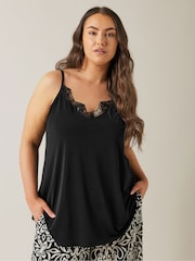 Evans Lace Trim Black Cami - Image 2 of 5
