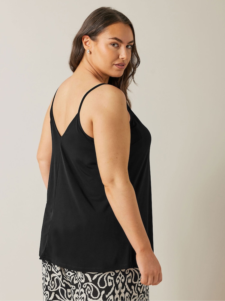 Evans Lace Trim Black Cami - Image 4 of 5