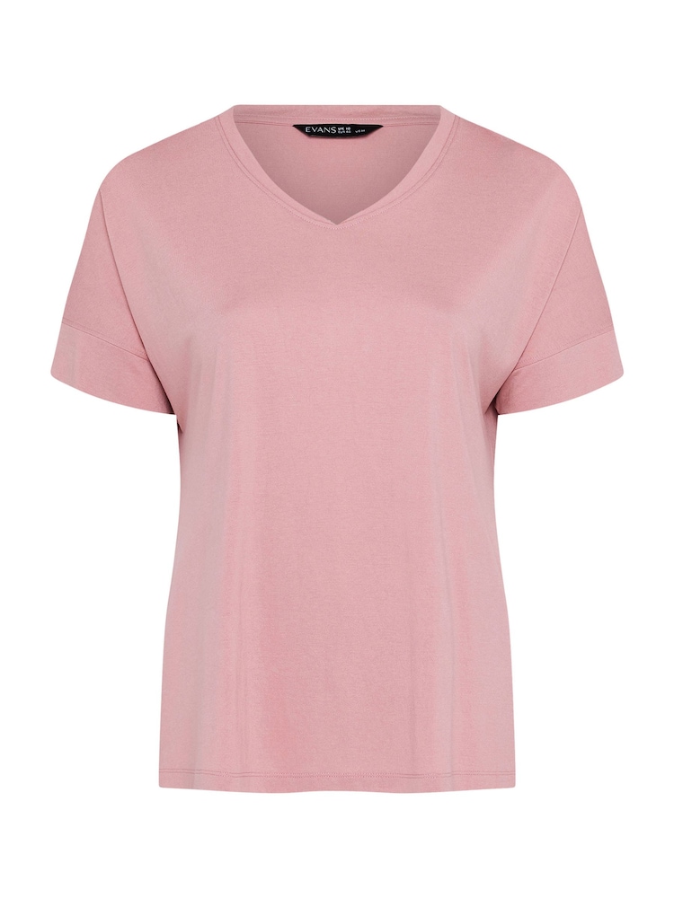 Rosa - Camiseta modal con cuello en V de Evans - Imagen 5 de 5 Rosa - Camiseta modal con cuello en V de Evans - Imagen 5 de 5