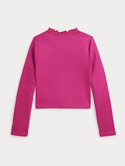 Polo Ralph Lauren dekleta rožnata Pleten gumb pletena jopa - Slika 2 iz 2