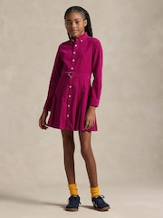 Polo Ralph Lauren Girls Pink Oxford Button Pleated 100% Cotton Dress - Изображение 2 из 5