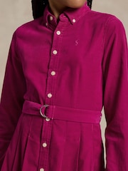 Polo Ralph Lauren Girls Pink Oxford Button Pleated 100% Cotton Dress - Изображение 3 из 5