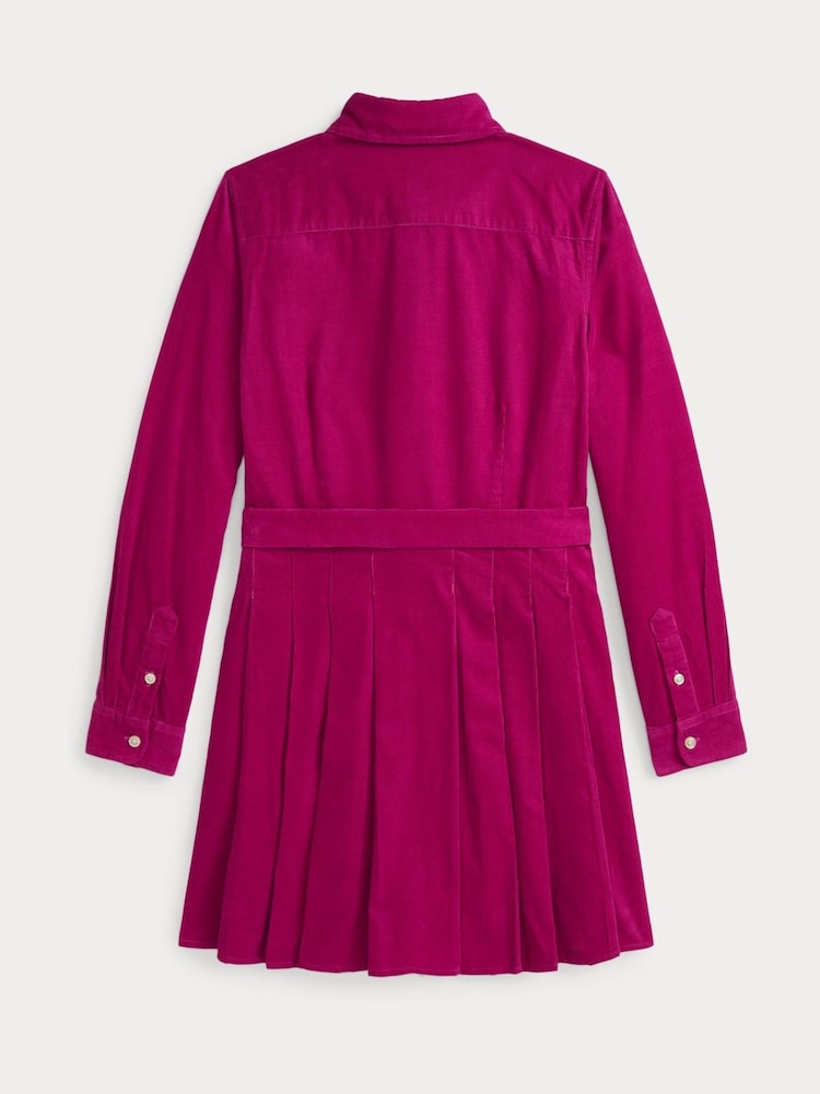 Polo Ralph Lauren Girls Pink Oxford Button Pleated 100% Cotton Dress - Изображение 5 из 5