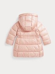 Polo Ralph Lauren Girls Pink Metallic Longline Puffer Jacket - Image 2 of 4