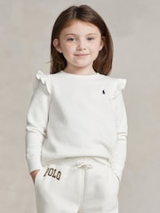 Polo Ralph Lauren weißes Jersey-Sweatshirt mit Rüschenärmeln für Mädchen - Bild 3 von 6
